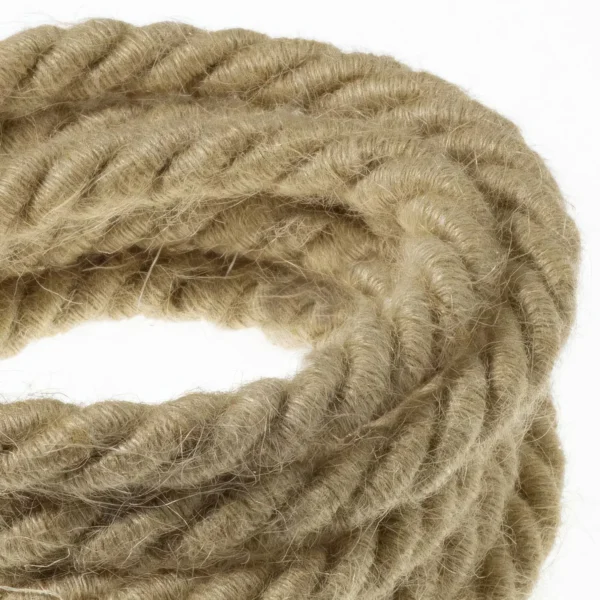Jute fabric rope cable 3x0,75. Diameter 16-30mm.
