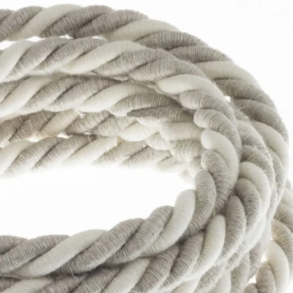 Cotton and linen fabric rope cable 3x0,75. Diameter 16-30mm.