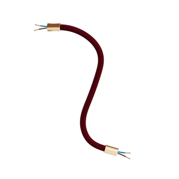 Flexible sturdy cable with burgundy textile