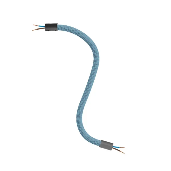 Flexible sturdy cable with dark blue textile